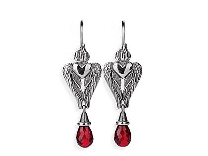Drachenfels Design Carpe Diem Silber Ohrschmuck Granat – Ohrschmuck Ohrhänger aus 925 Silber.