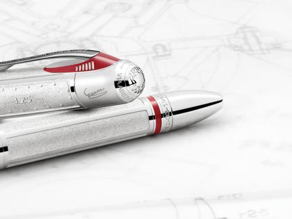 Montblanc Limited Edition Great Characters Enzo Ferrari 1898 Rollerball – Schreibgeräte Rollerball aus Metall und und platiniert. – Ansicht 2