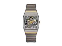 Rado Anatom Automatik Keramik 32,5mm skelettiertes Zifferblatt graues Kautschukband – Damenuhren Uhr ohne Datum aus Edelstahl, Kautschuk, Keramik und PVD beschichtet. Das Gehäuse ist rechteckig und grau. Das Kautschuk / Kunststoff / Silikon Armband ist grau. Das Zifferblatt ist skelettiert und grau.