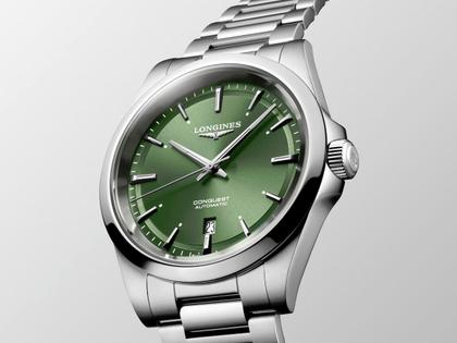 Longines Conquest Automatik Edelstahl 41mm grünes Zifferblatt Metallband – Ansicht 2