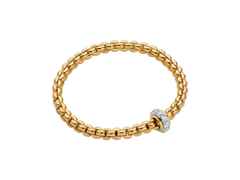 Fope Eka Flex'It   Armband   schmal Gelbgold 1 Ronde mit Brillanten 0,89ct M flexibel – Armschmuck Armband aus 750 Gelbgold, 750 Weißgold und und .