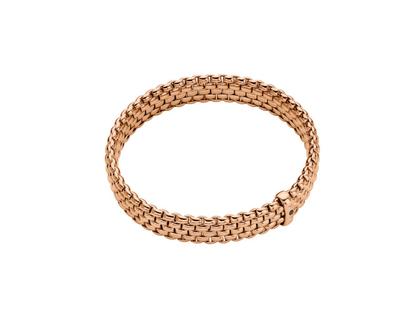 Fope Panorama Flex'It Men Armband Roségold M schwarzer Brillant 0,010ct flexibel – Armschmuck Armband aus 750 Rotgold.