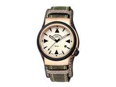 Mühle Glashütte S.A.R. Rescue-Timer Bronze Limited Edition Automatik 42mm weißes Zifferblatt schwarzes Kautschukband – Herrenuhren Uhr mit Datum aus Bronze. Das Gehäuse ist rund und roségold. Das Kautschuk / Kunststoff / Silikon Armband ist schwarz. Das Zifferblatt ist ein Index in weiß. – Ansicht 2