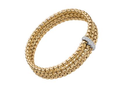 Fope Eka Flex'It Armband Gelbgold und Weißgold mit Brillanten – Armschmuck Armreif aus 750 Gelbgold, 750 Weißgold und und .