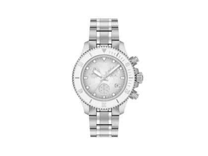 Tissot Seastar 1000 Chronograph Quarz Edelstahl 38mm weißes Zifferblatt Metallband – Herrenuhren Chronograph aus Edelstahl. Das Gehäuse ist rund und silber. Das Edelstahlarmband ist silber. Das Zifferblatt ist ein Index in weiß.