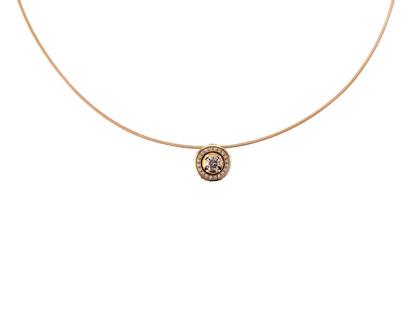 Jörg Heinz (E)Motion Collier Rotgold 42cm mit rosa Mondstein und Brillanten 0,600ct – Halsschmuck Collier aus 750 Rotgold. – Ansicht 2