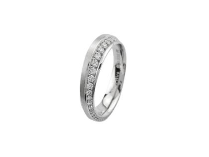 Henrich & Denzel Damenring Platin, raffinierte Form, 4mm breit, mit Brillanten 0,735ct – Ringe Ring mit Besatz in silber und aus 950 Platin.