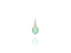Nanis Nanis Boules Lattementa Small Anhänger Gelbgold mit grüner Jade und Brillanten – Anhänger Anhänger mit Besatz aus 750 Gelbgold.