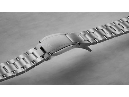 Oris ProPilot Date Automatik Edelstahl 41mm graues Zifferblatt Metallband – Herrenuhren Uhr mit Datum aus Edelstahl. Das Gehäuse ist rund und silber. Das Edelstahlarmband ist silber. Das Zifferblatt ist arabisch und grau. – Ansicht 11