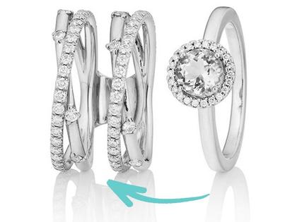 Capolavoro Magnifico Außenring "Jaquet" Weißgold doppelt – Ringe Ring mit Besatz aus 750 Weißgold. – Ansicht 3