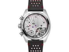 Omega Speedmaster Chronoscope Handaufzug Edelstahl 43mm silbernes Zifferblatt schwarzes Lederband – Herrenuhren Chronograph aus Aluminium und Edelstahl. Das Gehäuse ist rund und silber. Das Lederarmband ist schwarz. Das Zifferblatt ist arabisch Index und silber. – Ansicht 2