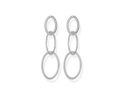 Niessing Quinta Oval Platinum 65mm mit Brillanten – Ohrschmuck Ohrhänger aus 950 Platin.