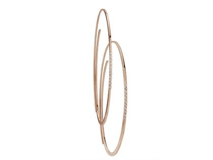 Niessing Linear Creole 63mm Rosewood 0,33 ct – Ohrschmuck Creolen aus 750 Weißgold.