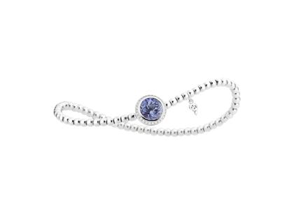 Capolavoro Twinkle Balloon Armband Weißgold 17cm Tansanit und Brillanten 0,080ct flexibel – Armschmuck Armband aus 750 Weißgold.