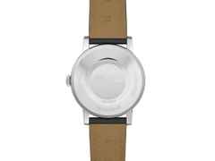 Alpina Heritage Automatik Edelstahl 38mm silberfarbenes Zifferblatt schwarzes Lederband – Herrenuhren Uhr ohne Datum aus Edelstahl und Leder. Das Gehäuse ist rund und silber. Das Lederarmband ist schwarz. Das Zifferblatt ist arabisch Index und silber. – Ansicht 3