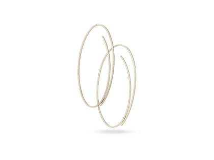 Niessing Linear Creole 45mm Fine Gray – Ohrschmuck Creolen aus 750 Weißgold.
