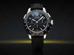 Union Glashütte Belisar Chronograph Sport Automatik Edelstahl Schwarz-DLC 43mm schwarzes Zifferblatt schwarzes Lederband – Herrenuhren Chronograph aus DLC beschichtet, Edelstahl und Leder. Das Gehäuse ist rund und silber. Das Lederarmband ist schwarz. Das Zifferblatt ist arabisch Index und schwarz. – Ansicht 4