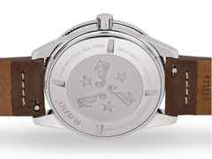 Rado Captain Cook Edelstahl grün Lederband – Herrenuhren Uhr mit Datum aus Edelstahl und Keramik. Das Gehäuse ist rund und silber. Das Lederarmband ist braun. Das Zifferblatt ist ein Index in grün. – Ansicht 2