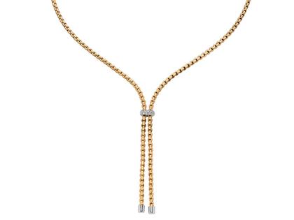Halsschmuck Collier aus 750 Gelbgold, 750 Weißgold und und .