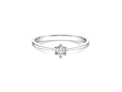 N1 Diamonds Verlobungsring 6er  Krappe  Weißgold 0,20ct – Ringe Ring mit Besatz aus 585 Weißgold.