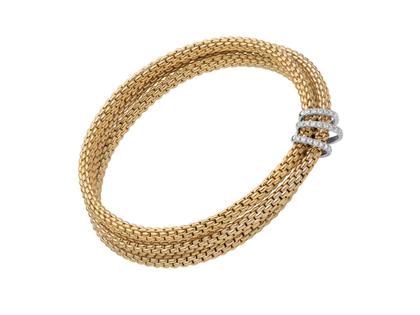 Fope Prima Flex'It Armband Gelbgold und Weißgold mit Brillanten – Armschmuck Armreif aus 750 Gelbgold, 750 Weißgold und und .