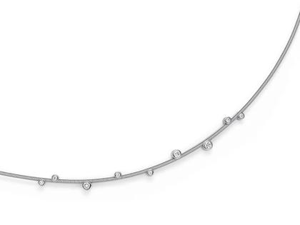Niessing Artist Anhänger 63 mm Platinum für Schnur 1,5 mm – Halsschmuck Anhänger mit Besatz aus 950 Platin.