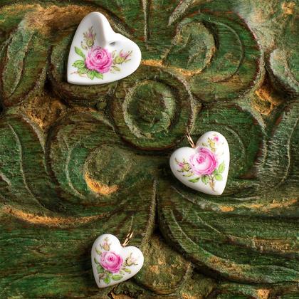 Meissen Anhänger Größe M Herz "Rose" – Anhänger Anhänger ohne Besatz aus 750 Gelbgold. – Ansicht 3