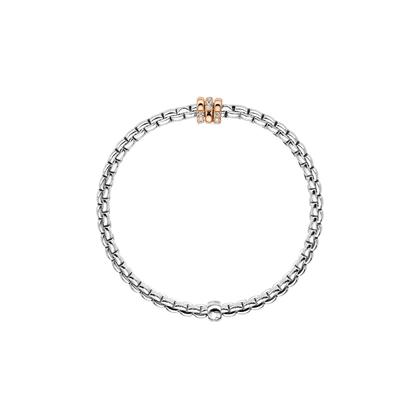 Fope Eka Tiny Armband Weißgold schmal mit Brillanten – Armschmuck Armband aus 750 Weißgold. – Ansicht 2