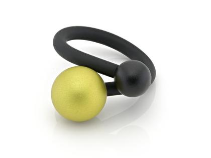 Step by Step Ring Kautschuk Aluminium lemon schwarz – Ringe Ring aus Aluminium, Kautschuk und und .