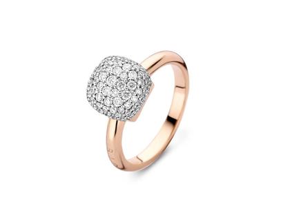 Bigli Mini Sweety "White Diamonds" Ring Roségold Gr. M mit Brillanten 0,870ct – Ringe Ring mit Besatz aus 750 Rotgold, 750 Weißgold und und .