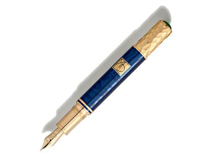 Montblanc 2024 Masters of Art Homage to Gustav Klimt Füllfederhalter 4810 Limited Edition – Schreibgeräte Füllfederhalter in blau und aus 750 Gelbgold und rhodiniert. – Ansicht 2