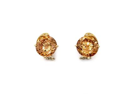 Juwelier Roller Gibi Ohrstecker Gelbgold mit Quarz und Brillanten – Ohrschmuck Ohrstecker aus 750 Gelbgold.