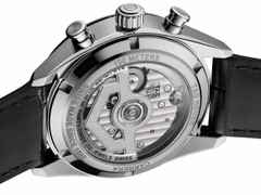 TAG Heuer Carrera Chronograph Tourbillon Automatik Edelstahl 42mm grünes Zifferblatt schwarzes Lederband – Herrenuhren Chronograph aus Edelstahl und Leder. Das Gehäuse ist rund und silber. Das Lederarmband Kroko / Alligator ist schwarz. Das Zifferblatt ist ein Index in grün. – Ansicht 5
