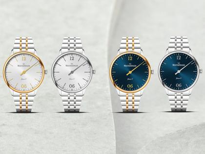 MeisterSinger Yaara Quarz Edelstahl 36mm silbernes Zifferblatt Metallband – Damenuhren Uhr ohne Datum aus Edelstahl und PVD beschichtet. Das Gehäuse ist rund und silber. Das Edelstahlarmband ist silber-gelbgold. Das Zifferblatt ist arabisch Index und silber. – Ansicht 2