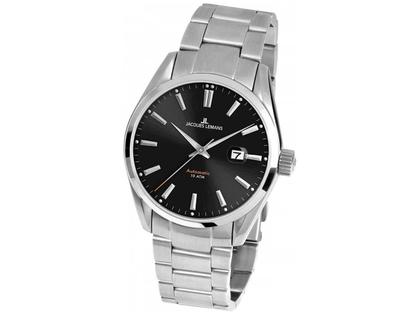 Jacques Lemans Automatik Derby Edelstahl schwarz
