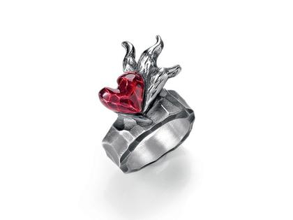 Drachenfels Design Flammeninferno Silber Vintage Ring – Ringe Ring aus 925 Silber.