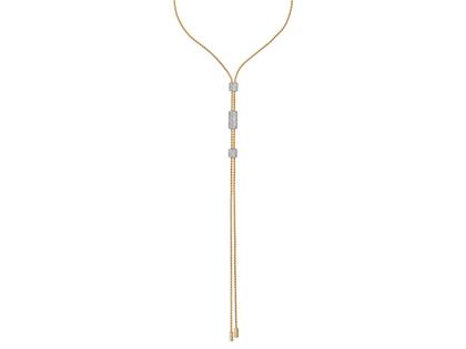 Fope Aria  Y-Collier Gelbgold 90cm längenverstellbar 3 Schmuckelemente mit Brillanten 1,98ct – Halsschmuck Collier aus 750 Gelbgold, 750 Weißgold und und .