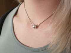 Gellner Basic Collier Silber poliert mit Tahitiperle – Halsschmuck Collier aus 925 Silber. – Ansicht 3