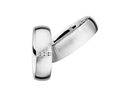 Christian Bauer Trauring Paar Nr.  41 Weißgold – Ringe Trauring mit Besatz aus 585 Weißgold.