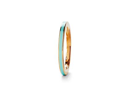 Niessing Setario Line Ring Fine Rose mit türkiser Emaille – Ringe Ring in roségold und aus 750 Rotgold und Emaille.