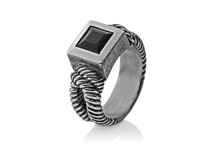Drachenfels Design Heimathafen Ring Klein Vintage Onyx – Ringe Ring aus 925 Silber.