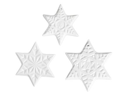 Meissen Baumschmuck Set aus drei Weihnachtssternen Porzellan weiß – Porzellanwaren Porzellandekoration in weiß und aus Porzellan.