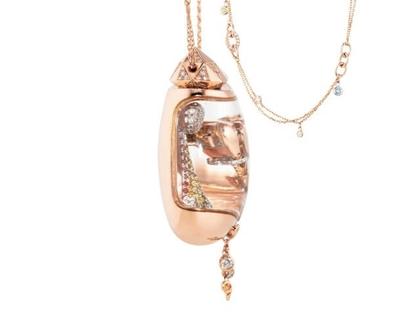 Capolavoro Billion Dreams Snow Globe-Collier Roségold "Journey of Love" – Halsschmuck Collier aus 750 Rotgold, 750 Weißgold und und . – Ansicht 2