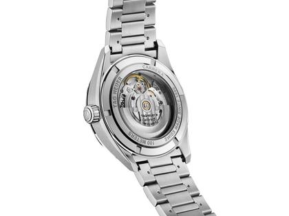 TAG Heuer Carrera Date Automatik Edelstahl 39mm schwarzes Zifferblatt Metallband – Herrenuhren Uhr mit Datum aus Edelstahl. Das Gehäuse ist rund und silber. Das Edelstahlarmband ist silber. Das Zifferblatt ist ein Index in schwarz. – Ansicht 4