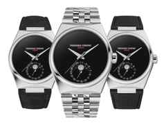 Frederique Constant Highlife Moonphase Date Manufacture Time+Tide Automatik Edelstahl 39mm schwarzes Onyx Zifferblatt – Herrenuhren Uhr mit Datum aus Edelstahl und Leder. Das Gehäuse ist rund und silber. Das Edelstahlarmband ist silber. Das Zifferblatt ist ohne Zeichen und schwarz. – Ansicht 3