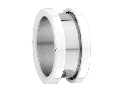 Bering Arctic Symphony Außenring breit Keramik Edelstahl weiß – Ringe Ring mit Besatz aus Edelstahl, Keramik und und .