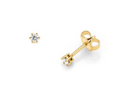 N1 Diamonds Ohrstecker 6er Krappe Gelbgold 0,10ct – Ohrschmuck Ohrstecker aus 585 Gelbgold.