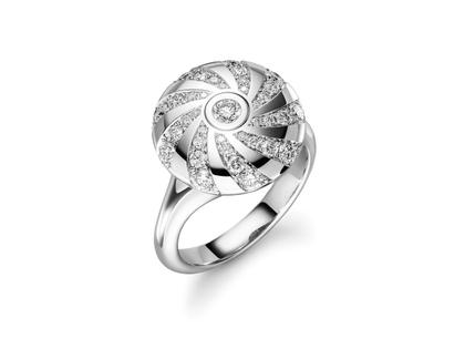 Schaffrath 360° - Three Sixty Ring  Weißgold mit Brillanten – Ringe Ring mit Besatz aus 750 Weißgold.
