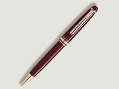 Montblanc Meisterstück Burgundy Red Classique Kugelschreiber rotes Edelharz vergoldet – Schreibgeräte Kugelschreiber in rot und aus Edelharz und vergoldet. – Ansicht 3