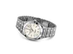 Breitling Chronomat 32 Quarz Edelstahl weißes Zifferblatt Metallband – Damenuhren Uhr mit Datum aus Edelstahl. Das Gehäuse ist rund und silber. Das Edelstahlarmband ist silber. Das Zifferblatt ist ein Index in weiß. – Ansicht 2